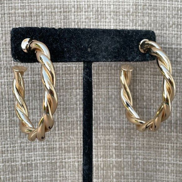Essentials Women Earrings 18K Plated Gold Tone Ear Jewelry Hoop Earrings $50 - Picture 6 of 10